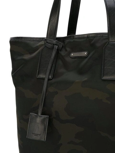 Shop Saint Laurent Camouflage Holdall Bag - Black
