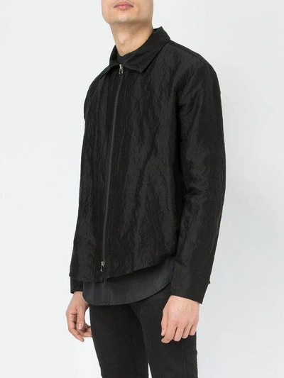 Shop L'eclaireur Zip-up Shirt Jacket In Black