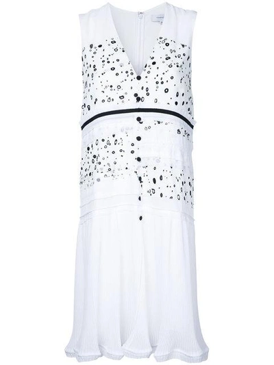 Shop Carven Dot Print Sleeveless Dress In White