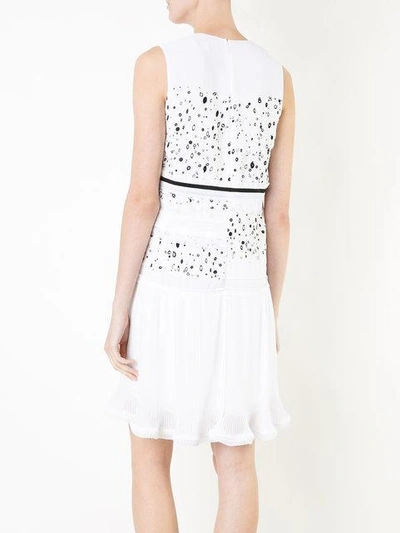 Shop Carven Dot Print Sleeveless Dress In White