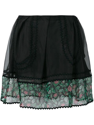 Shop Coach Sheer Detail Mini Skirt In Black