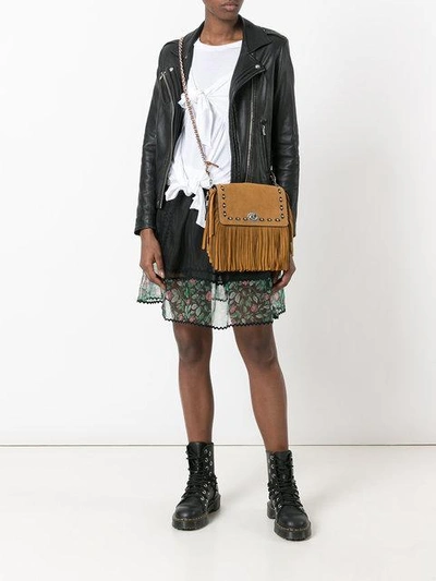 Shop Coach Sheer Detail Mini Skirt In Black