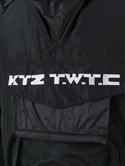 Shop Ktz Embroidered Gathered Pocket Jacket In Black