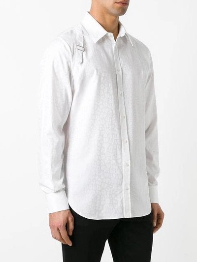Shop Alexander Mcqueen Harness Leopard Detail Shirt - White
