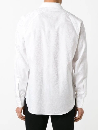 Shop Alexander Mcqueen Harness Leopard Detail Shirt - White