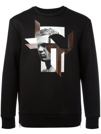 Shop Neil Barrett Graphic Print Sweatshirt - Black