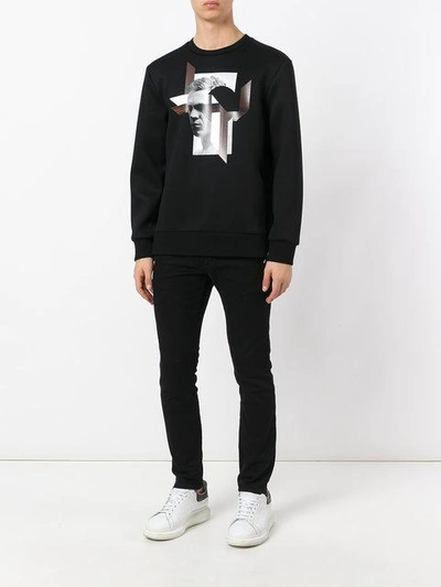 Shop Neil Barrett Graphic Print Sweatshirt - Black
