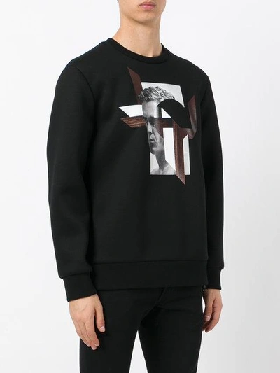 Shop Neil Barrett Graphic Print Sweatshirt - Black