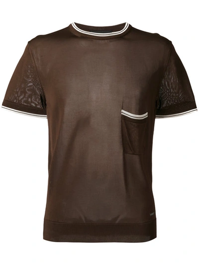 Dsquared2 Short Sleeve Knit In Brown