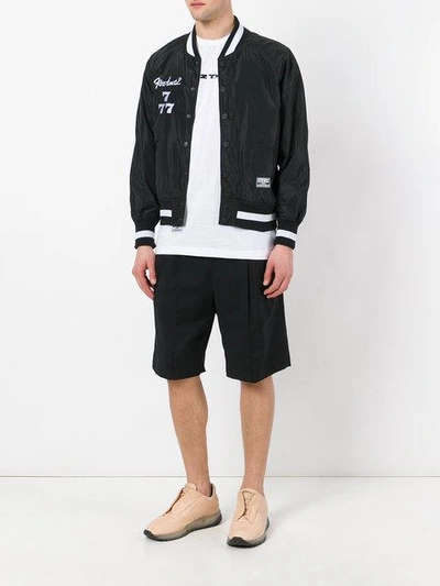 Shop Ktz 'society' Embroidered Bomber Jacket In Black