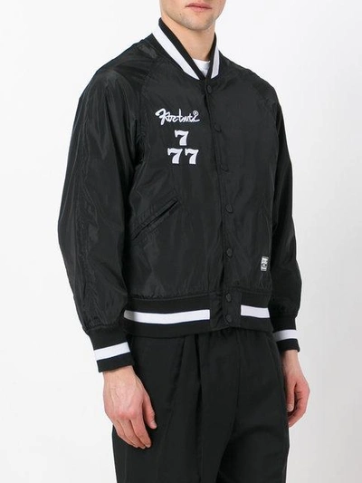 Shop Ktz 'society' Embroidered Bomber Jacket In Black