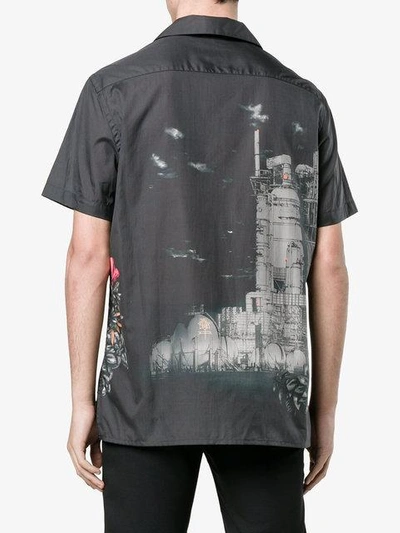 Shop Lanvin Printed Bowling Shirt In Black