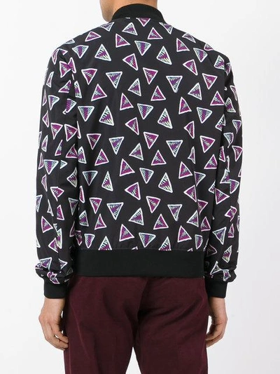 Shop Kenzo Triangle Print Bomber Jacket - Black