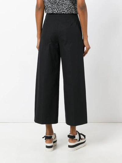 Shop Msgm Wide Leg Cropped Trousers
