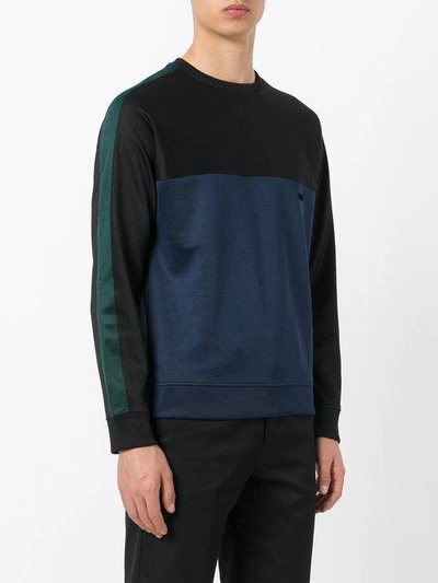 Shop Ami Alexandre Mattiussi Sweatshirt In Colour-block-optik - Schwarz In Black