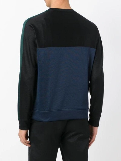 Shop Ami Alexandre Mattiussi Sweatshirt In Colour-block-optik - Schwarz In Black