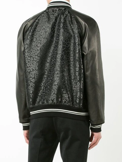 Shop Alexander Mcqueen Leather-panelled Bomber Jacket - Black