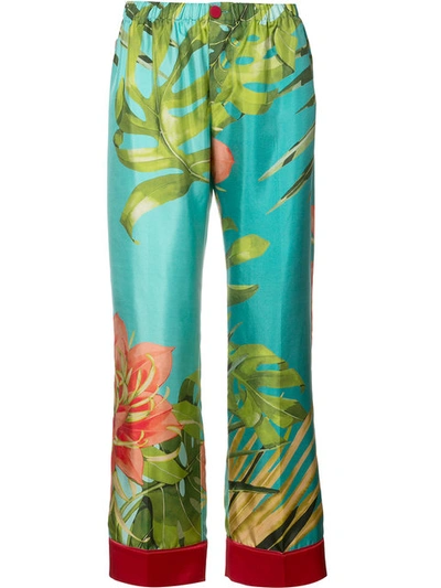 F.r.s For Restless Sleepers Tropical Print Pyjama Trousers - Blue