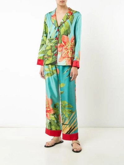 Shop F.r.s For Restless Sleepers Tropical Print Pyjama Trousers - Blue