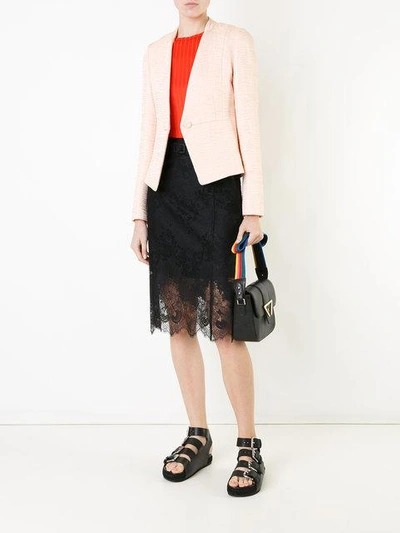 Shop Carven Textured Fitted Jacket In Pink