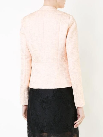 Shop Carven Textured Fitted Jacket In Pink