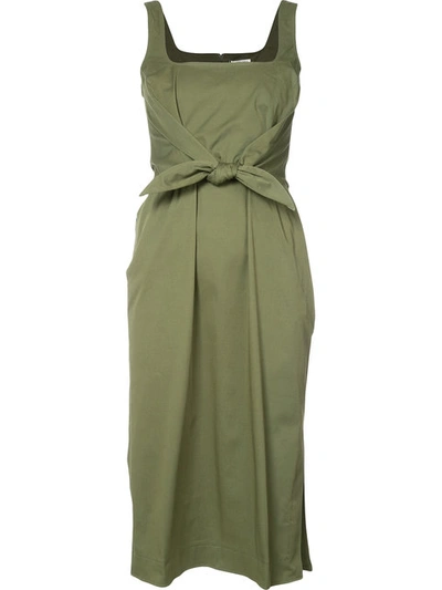 Altuzarra Pima Stretch-cotton Dress In Khaki-green