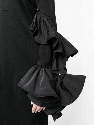 Shop Ellery Molotov Ruffle Sleeve Dress In Black