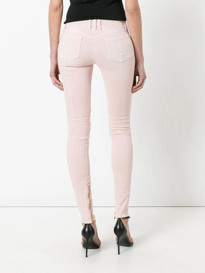 Shop Balmain Biker Jeans In Pink