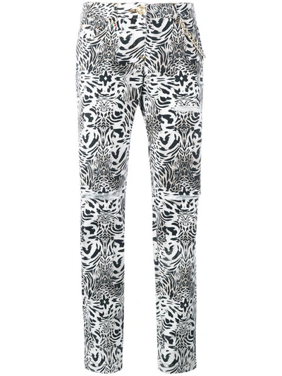 Philipp Plein Straight Leg Leopard Print Jeans - Neutrals