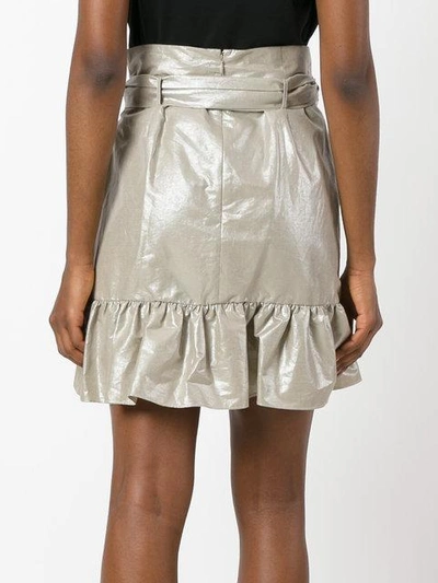 Shop Isabel Marant Lamé Ruffled Skirt