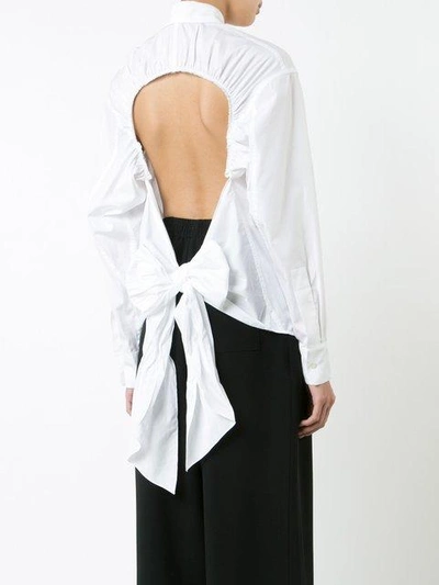 Shop Tome Open Back Bow Shirt - White