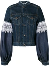FORTE COUTURE FORTE COUTURE - ATHOS LACE AND DENIM JACKET ,机洗