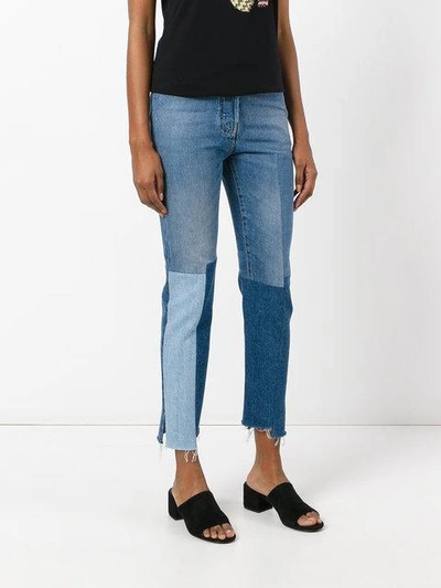 Shop Valentino - Patchwork Jeans  In Blue