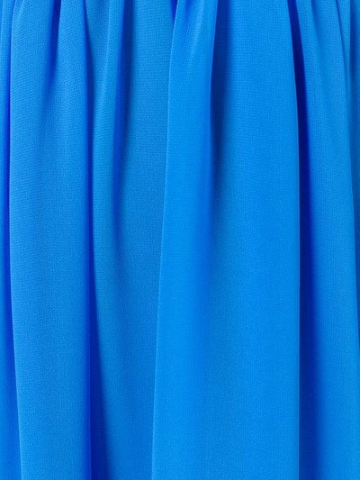 Shop Msgm V-neck Frilled Gown In Blue