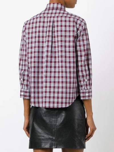 Shop Dsquared2 Cropped Sleeve Plaid Shirt - Multicolour