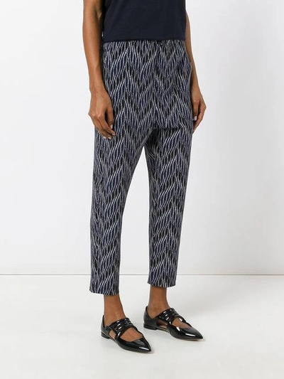 Shop Marni Printed Trousers  In Blue