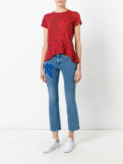 Shop Stella Mccartney Palm Tree Kick Jeans - Blue