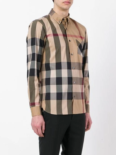 Shop Burberry Button In Neutrals