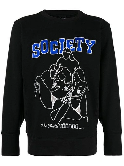 Ktz Black Embroidered Society Sweatshirt