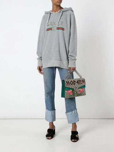 Gucci Dionysus Medium Embellished Appliquéd Coated-canvas And Suede Shoulder Bag