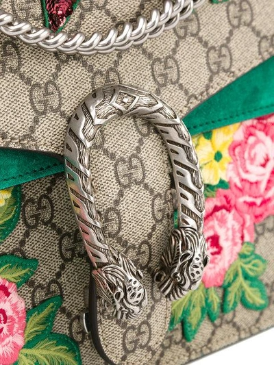 Gucci Dionysus Medium Embellished Appliquéd Coated-canvas And Suede Shoulder Bag