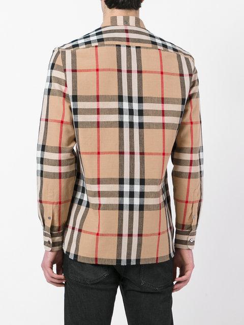 Burberry Check Stretch Cotton Poplin Shirt In Multicolour | ModeSens