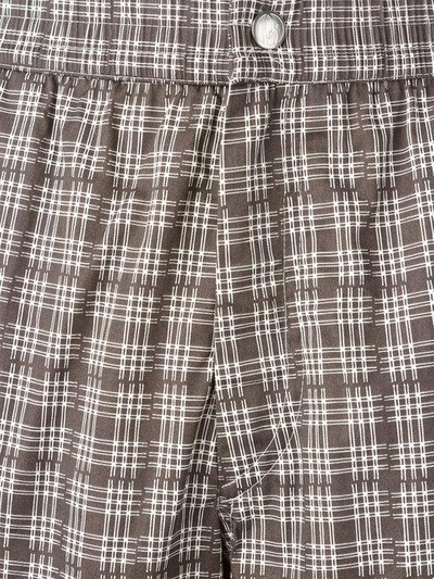 Shop Brioni Checked Swimming Shorts - Brown