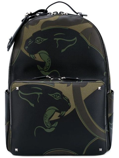 Shop Valentino Garavani Camupanther Backpack In Black