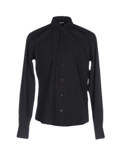 Just Cavalli Striped Shirt In Black