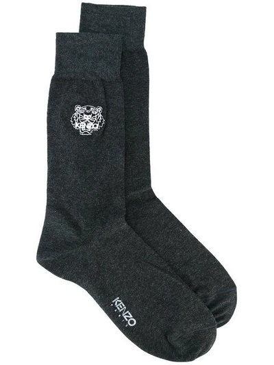 Shop Kenzo Mini Tiger Socks In Black