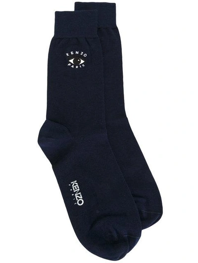 Kenzo Eye Embroidered Socks - Blue