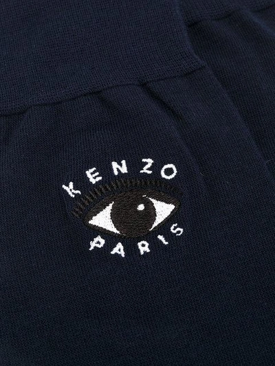 Shop Kenzo Eye Embroidered Socks - Blue