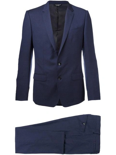 Shop Dolce & Gabbana Patterned Suit - Blue