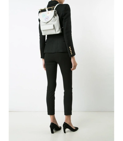 Shop M2malletier White Embroidered Leather Backpack